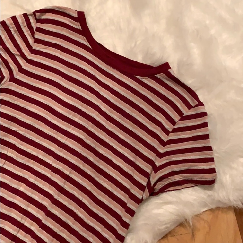 Cute Red & Pink Striped Tee